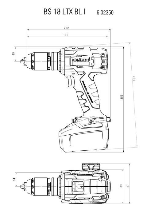 Акумуляторний шурупокрут Metabo BS 18 LTX BL I LiHD 2x5.5 Ah (602350660)