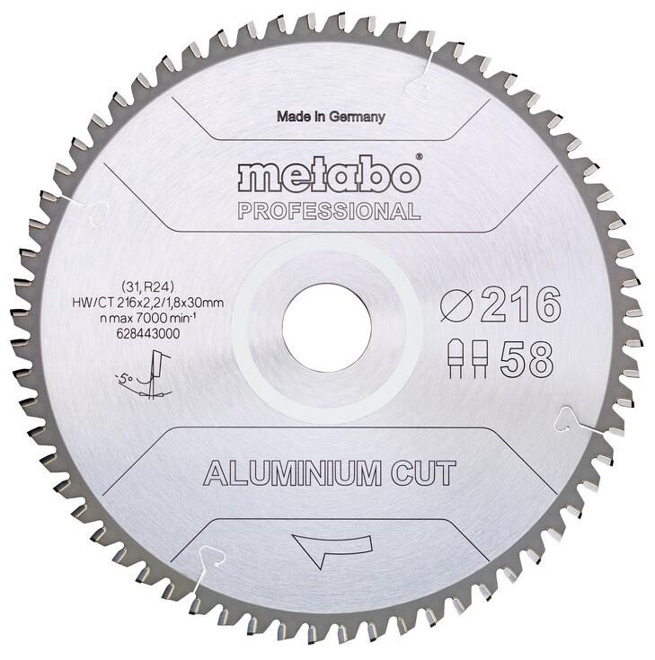 Пильний диск Metabo Aluminium cut HW/CT 254х2.4/2x30, Z72 FZ/TZ 5 град. (628447000)