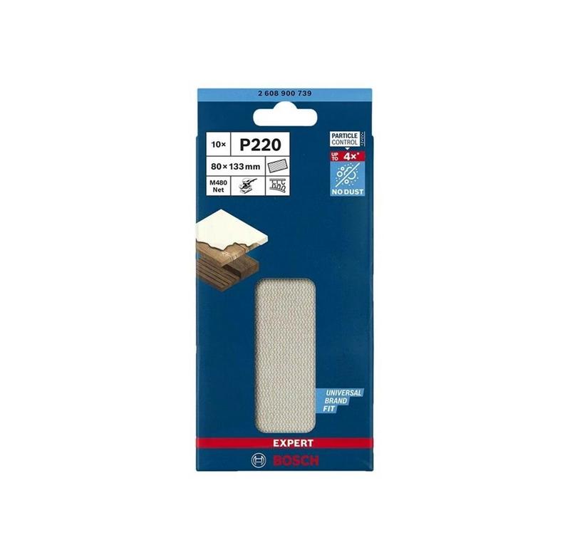 Шліфувальна сітка Bosch M480, K220, 80x133 мм (2608900739)