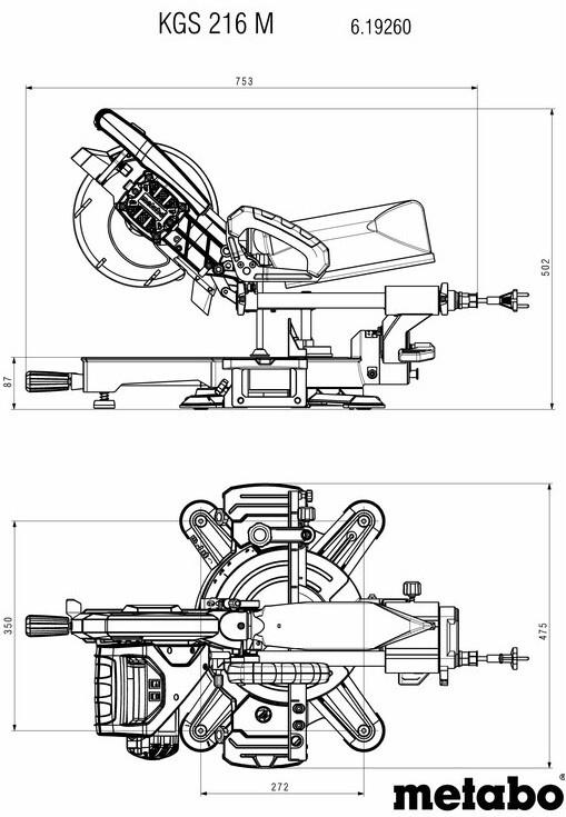 Пила торцювання Metabo KGS 216 M (619260010)