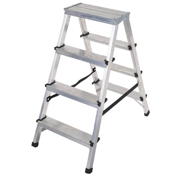Двостороння алюмінієва драбина VIRASTAR Step Stool 2x4 ступенів