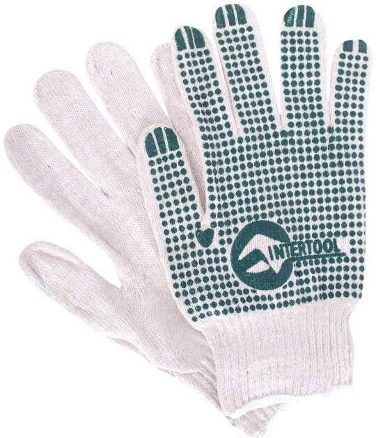 Рукавички Intertool ПВХ 70/30 білі (SP-0133)