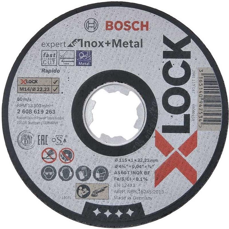 Круг відрізний Bosch X-Lock Expert for Metal   Inox 115x1x22.23 мм (2608619263)