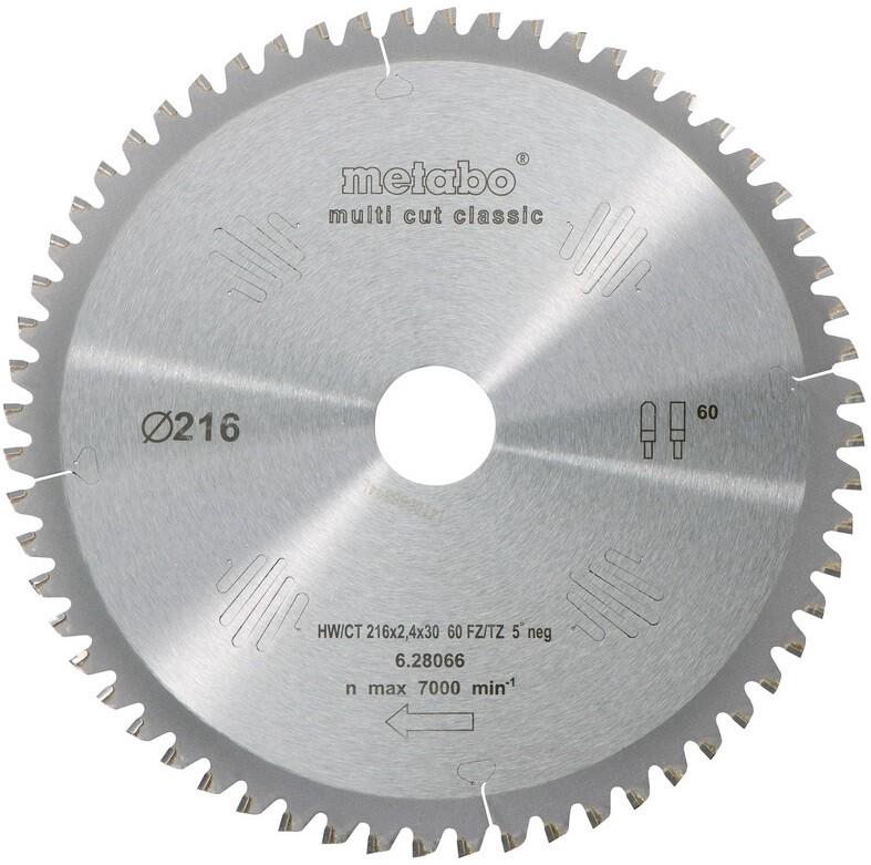 Пиляльний диск Metabo 216x30, HW/CT 60 FZ/TZ 5 - Multi Cut Classic (628066000)