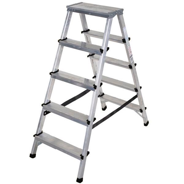 Двостороння алюмінієва драбина VIRASTAR Step Stool 2x5 ступенів