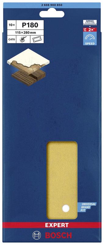 Шліфлист Bosch Plain ExC470, S1260, G180, 280х115 мм, 10 шт. (2608900850)