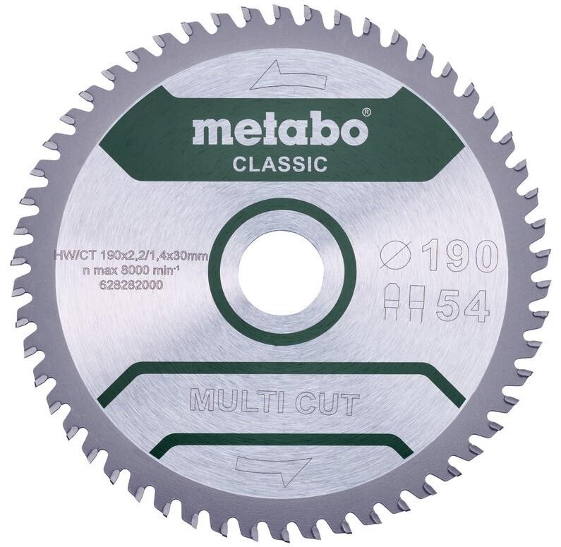Пильний диск Metabo MultiCutClassic 190x30 54 FZ/TZ 5 град./B (628663000)