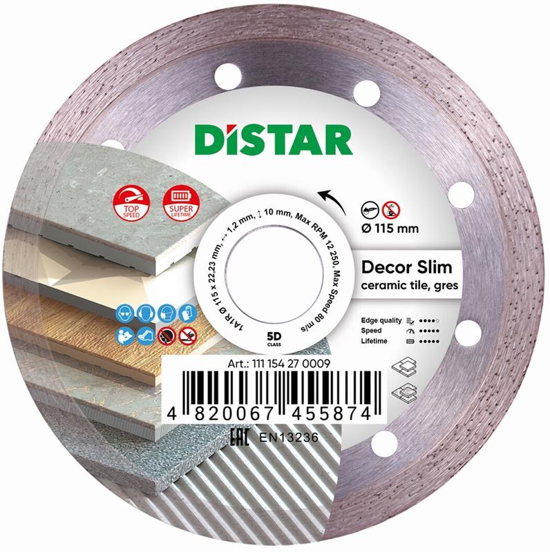 Алмазний диск Distar 1A1R 115x1,2x8x22,23 Decor Slim (11115427009)