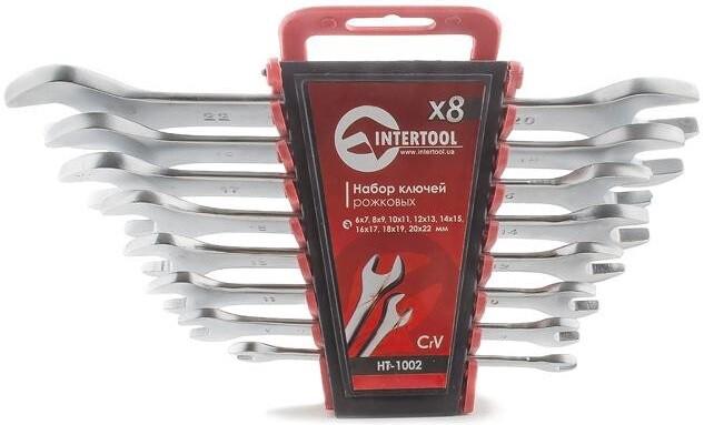 Набір комбінованих ключів Intertool 6х22 мм, 8 шт CrV (HT-1002)