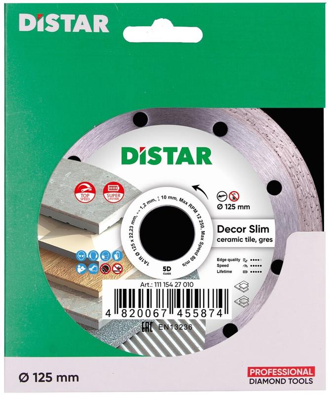 Алмазний диск Distar 1A1R 125x1,2x8x22,23 Decor Slim (11115427010)