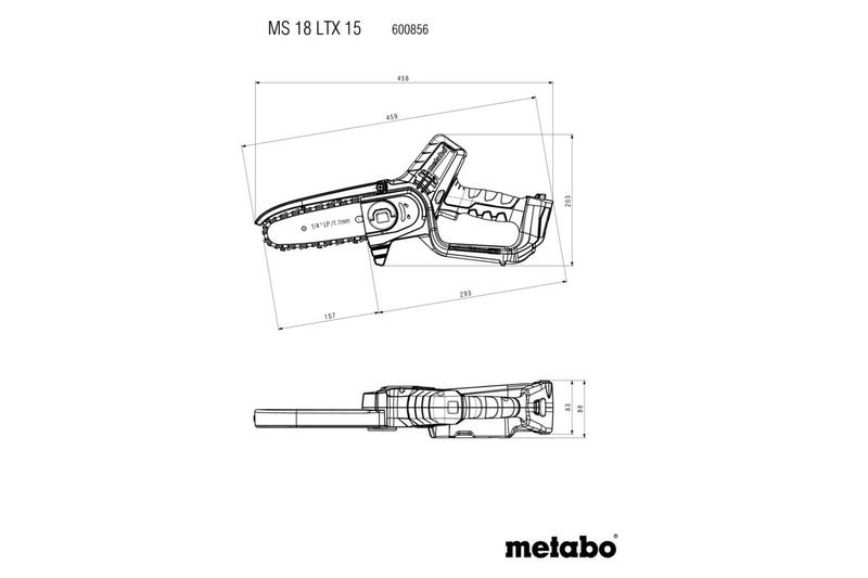 Акумуляторна ланцюгова пила Metabo MS 18 LTX 15 (600856500)