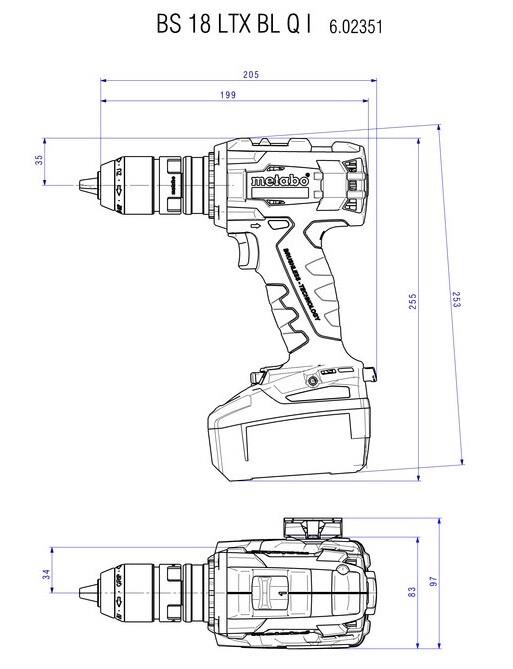 Акумуляторний шурупокрут Metabo BS 18 LTX BL Q I LiHD 2x4.0 Ah (602351800)