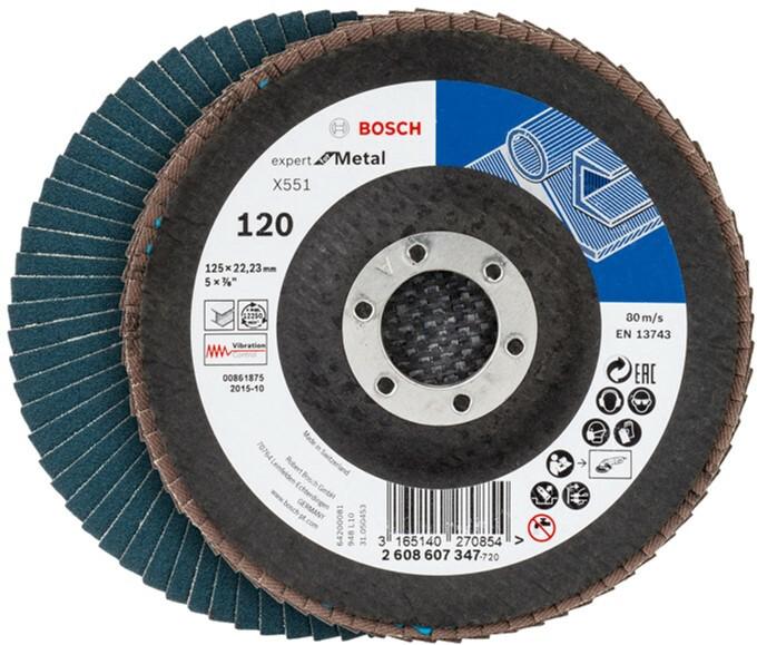 Пелюстковий шліфувальний круг Bosch X551 Expert for Metal 125 мм K120 (2608607347)