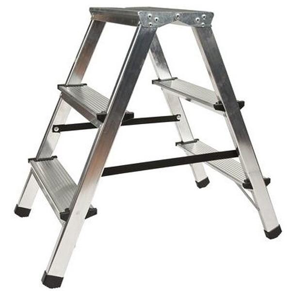 Двостороння алюмінієва драбина VIRASTAR Step Stool 2x3 ступенів