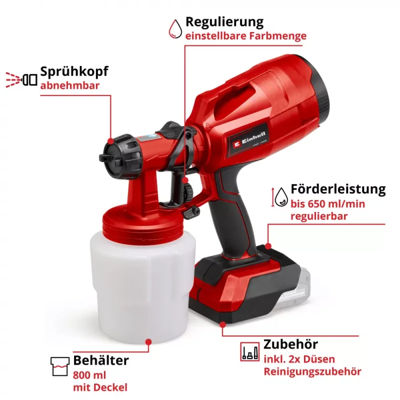 Фарборозпилювач акумуляторний Einhell TC-SY 18/60 Li - Solo