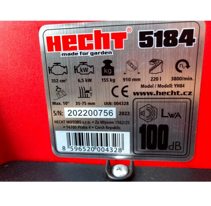 Садовий трактор HECHT 5184