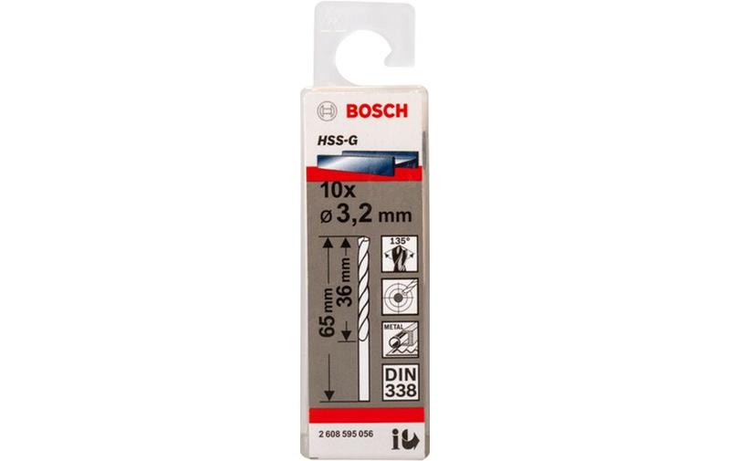 Набір свердел Bosch HSS-G 3.2мм (2608595056) 10 шт