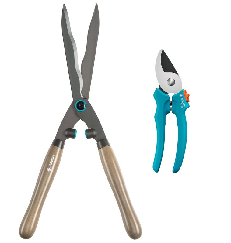 Ножиці для живоплоту механічні Gardena NatureCut та секатор EasyCut до 20 мм (12300-30)