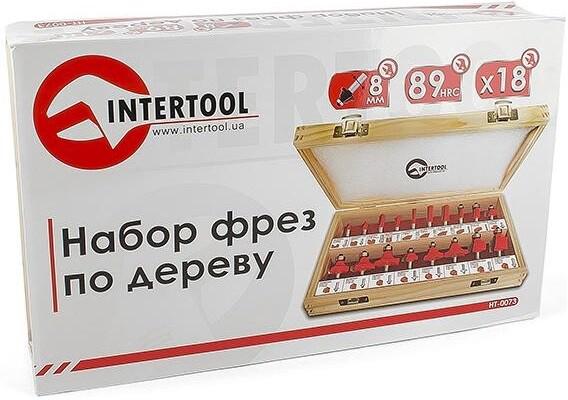 Набір фрез Intertool кінцевих по дереву 18 шт. (HT-0073)