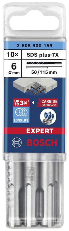 Бур Bosch EXPERT SDS-Plus-7X, 6x50x115 мм, 10 шт. (2608900159)