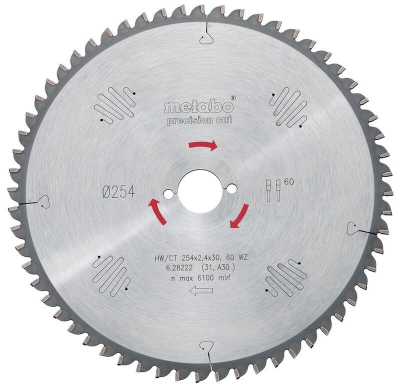 Пильний диск Metabo 250х2,8/1,8х30, Z = 42WZ 2NL, KGT501 (628046000)