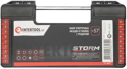 Набір отверточних насадок і головок з трещеткой Intertool STORM 57 од (VT-3657)