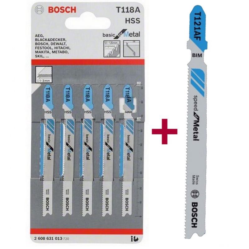 Набір BOSCH пилка для лобзика (5 шт. T118A +1 шт. T121AF) (6797)