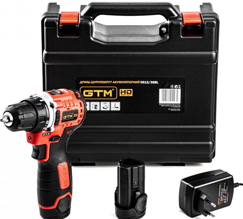 Акумуляторний дриль-шурупокрут GTM DS12/38BL (2896)