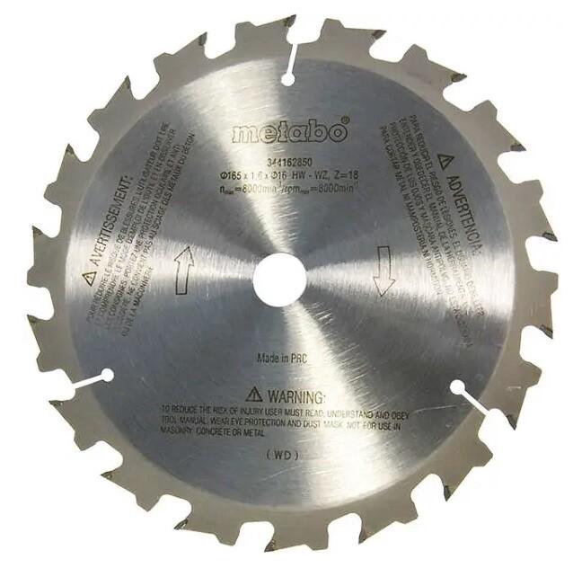 Диск пильний Metabo HW/CT 18WZ KSA 18 LTX 165x1.6x16 (344162850)