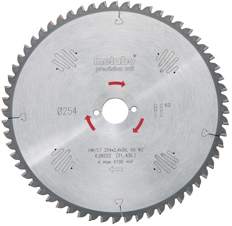 Пильний диск Metabo 210х2,6x30мм, WZ = 56 (628040000)