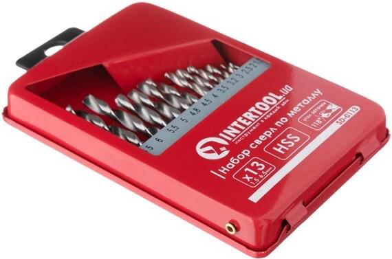 Набір свердел по металу Intertool HSS 13 шт (1.5-6.5) полірована сталь (SD-0113)