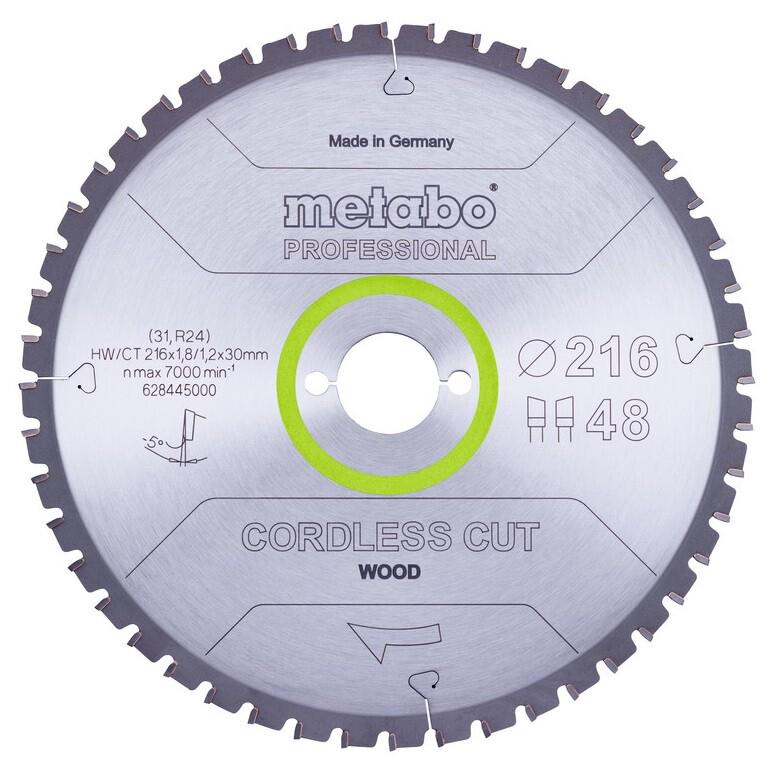 Пильний диск Metabo CordlessCutProf 216x30 48WZ 5 град. (628445000)