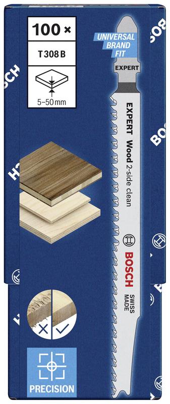 Пилочки по дереву Bosch Wood JSB, Т 308 В, 100 шт. (2608900553)