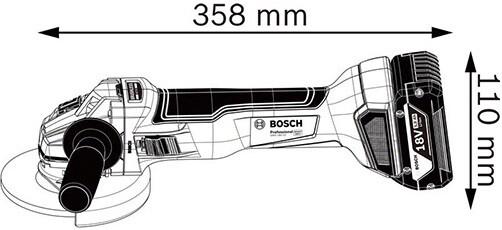Акумуляторна кутова шліфувальна машина Bosch GWS 18V-10 (06019J4002) без АКБ та ЗП