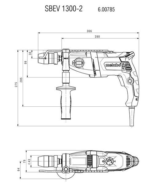 Дриль ударний Metabo SBEV 1300-2 (600785000)