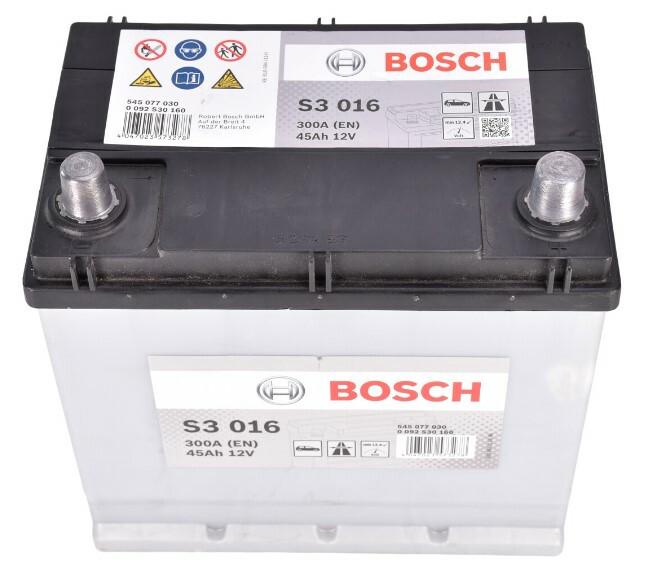 Акумулятор Bosch S3 016, 45Ah/300A (0 092 S30 160)