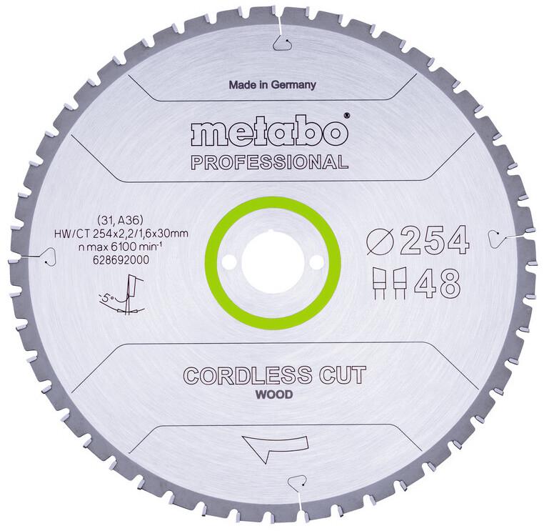 Пиляльний диск Metabo Cordless Cut Prof 254x30 мм (628692000)
