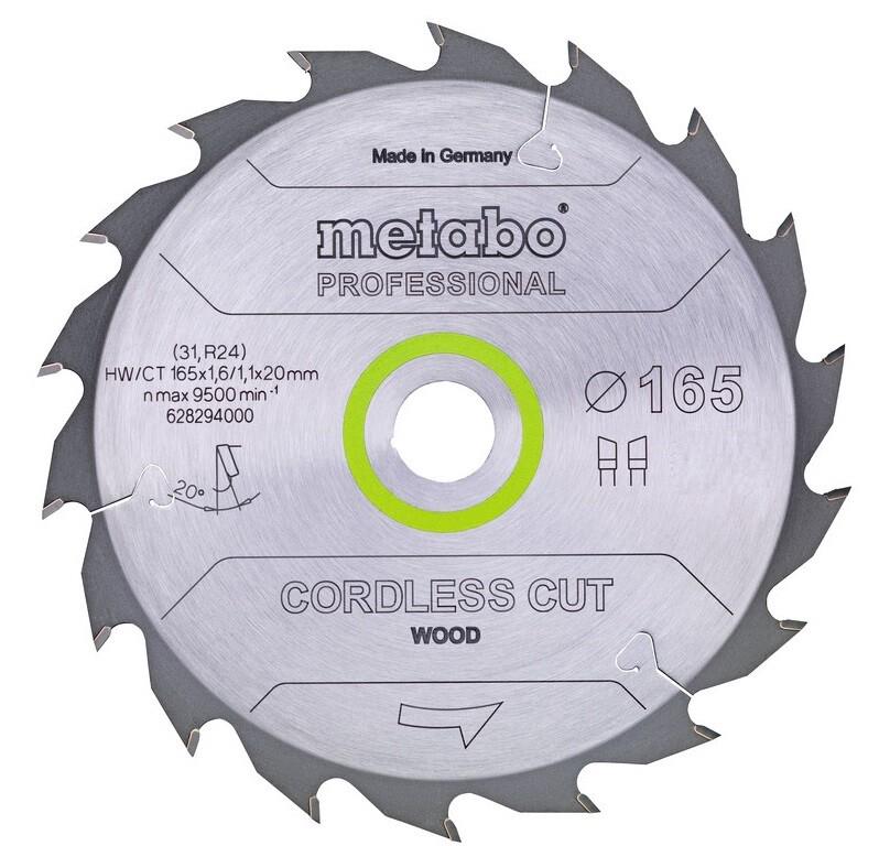 Диск пильний Metabo HW/CT 24 WZ 160x20 мм 22 гр (628030000)