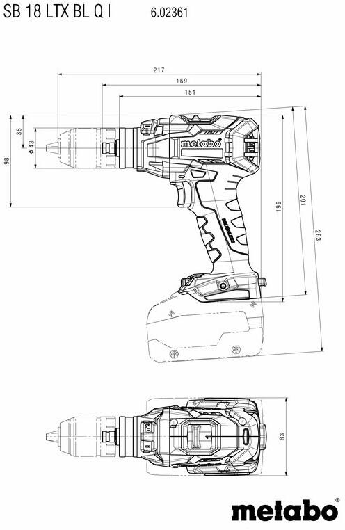 Акумуляторний шуруповерт Metabo SB 18 LTX BL Q I (602361840)