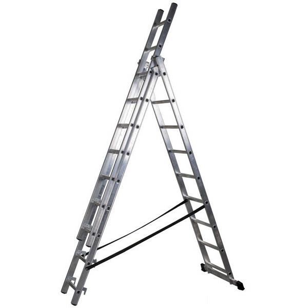Трьохсекційна драбина VIRASTAR DW 3 PROFI 3x9 ступенів