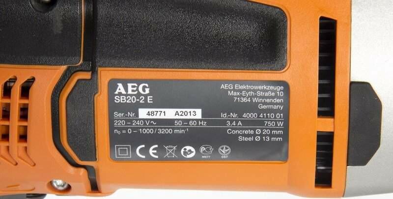 Ударний дриль AEG SB20-2 E SET