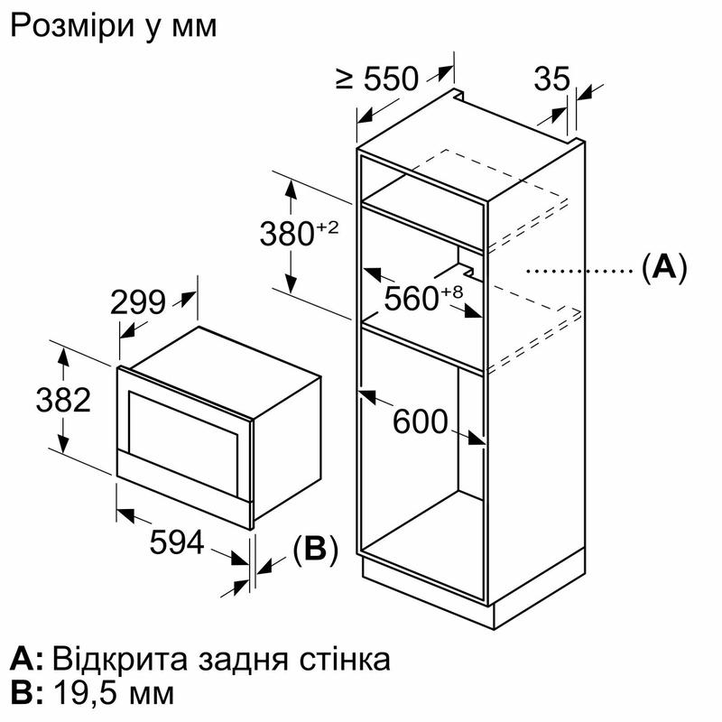 Мікрохвильова піч вбудована Bosch BFL7221B1