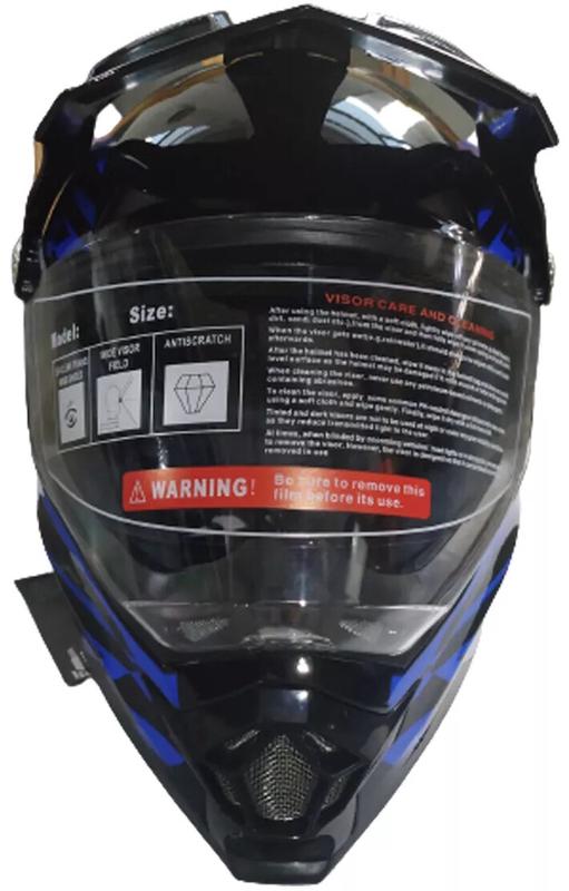 Мотошолом FORTE BLD-819-6 чорно-синій, розмір L (125196)