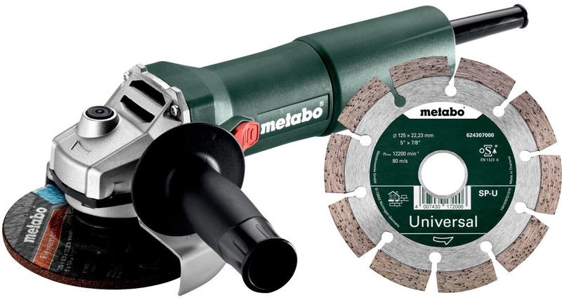Кутова шліфувальна машина мережева Metabo W 750-125 Set (603605920)