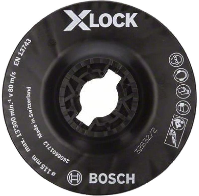 Тарілка опорна із затискачем Bosch X-LOCK середня 115 мм (2608601712)