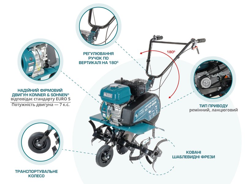 Бензиновий культиватор KS 7HP-850A