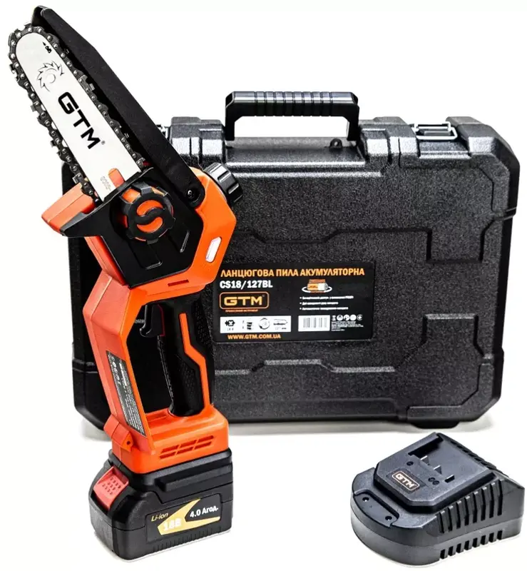 Акумуляторна ланцюгова пилка GTM CS18/127BL KIT