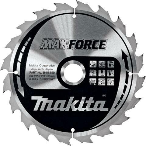 Пильний диск Makita MAKForce по дереву 235x30мм 18Т (B-08252)