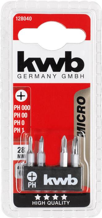 Набір мікробіт KWB Phillips 4 шт PH000/PH00/PH0/PH1 28 мм (128040)