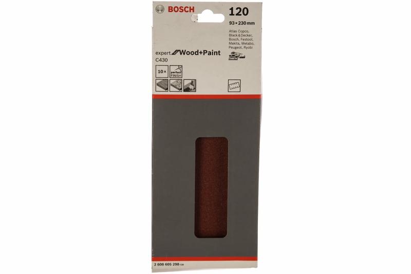 Шліфлист Bosch Expert для Wood and Paint C430, 93x230 мм, K120, 10 шт. (2608605298)